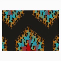 Blue, Gold, And Red Pattern Large Glasses Cloth (2-side)