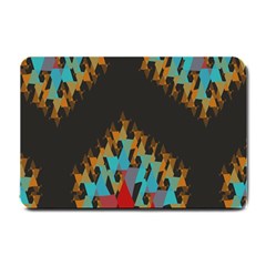 Blue, Gold, And Red Pattern Small Doormat 