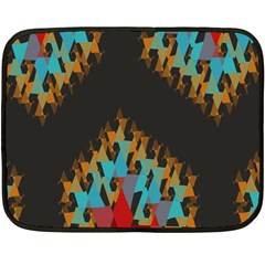 Blue, Gold, And Red Pattern Fleece Blanket (mini)