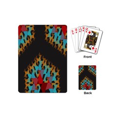 Blue, Gold, And Red Pattern Playing Cards (mini) 