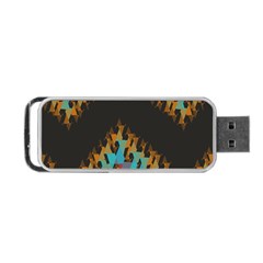 Blue, Gold, And Red Pattern Portable Usb Flash (one Side)