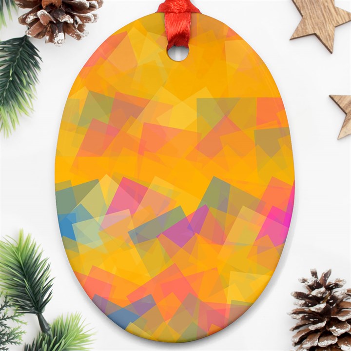 Fading squares Ornament (Oval)