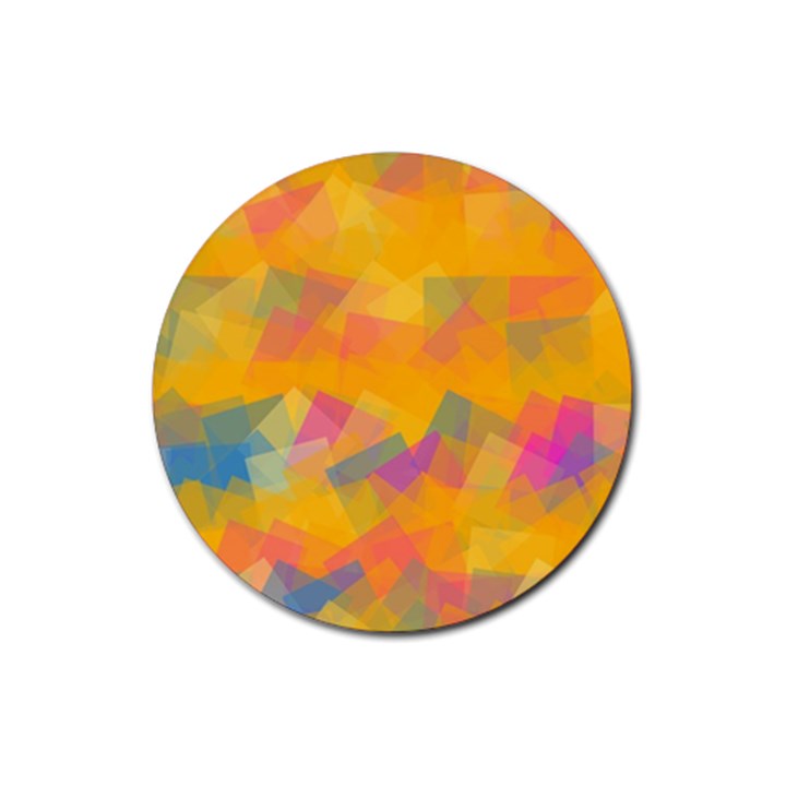 Fading squares Rubber Round Coaster (4 pack)