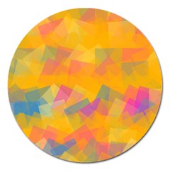 Fading Squares Magnet 5  (round) by LalyLauraFLM