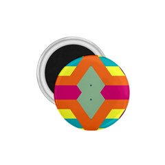 Colorful Rhombus And Stripes 1 75  Magnet