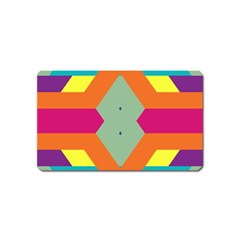 Colorful Rhombus And Stripes Magnet (name Card) by LalyLauraFLM