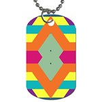 Colorful rhombus and stripes Dog Tag (One Side) Front