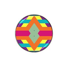 Colorful Rhombus And Stripes Hat Clip Ball Marker (4 Pack)