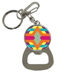 Colorful Rhombus And Stripes Bottle Opener Key Chain