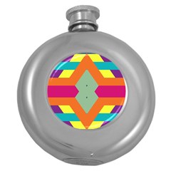 Colorful Rhombus And Stripes Hip Flask (5 Oz)