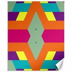 Colorful Rhombus And Stripes Canvas 11  X 14 