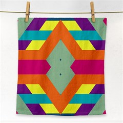 Colorful Rhombus And Stripes Face Towel