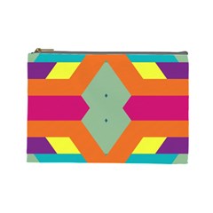 Colorful Rhombus And Stripes Cosmetic Bag (large) by LalyLauraFLM