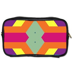 Colorful Rhombus And Stripes Toiletries Bag (two Sides) by LalyLauraFLM