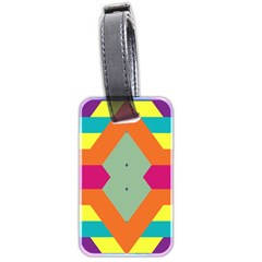 Colorful Rhombus And Stripes Luggage Tag (two Sides)