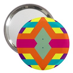 Colorful Rhombus And Stripes 3  Handbag Mirror