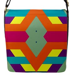 Colorful Rhombus And Stripes Flap Closure Messenger Bag (s) by LalyLauraFLM