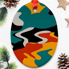 Misc Shapes In Retro Colors Ornament (oval)