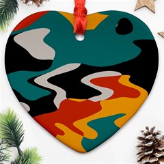 Misc Shapes In Retro Colors Ornament (heart)