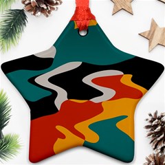 Misc Shapes In Retro Colors Ornament (star)