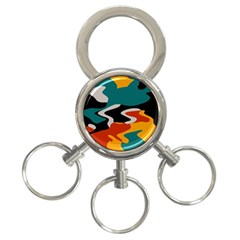 Misc Shapes In Retro Colors 3-ring Key Chain by LalyLauraFLM