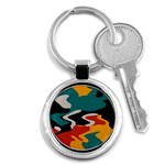 Misc shapes in retro colors Key Chain (Round) Front