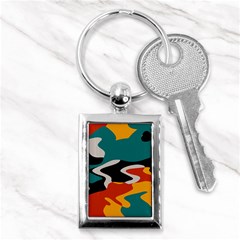 Misc Shapes In Retro Colors Key Chain (rectangle)