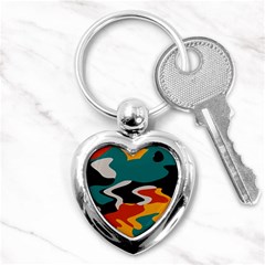 Misc Shapes In Retro Colors Key Chain (heart)