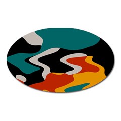 Misc Shapes In Retro Colors Magnet (oval)