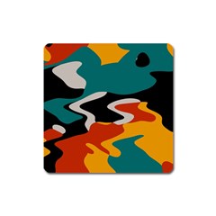 Misc Shapes In Retro Colors Magnet (square) by LalyLauraFLM