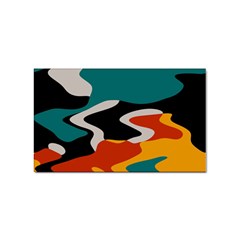 Misc Shapes In Retro Colors Sticker Rectangular (100 Pack)