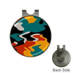 Misc Shapes In Retro Colors Golf Ball Marker Hat Clip