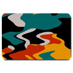 Misc Shapes In Retro Colors Large Doormat