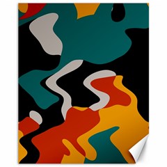 Misc Shapes In Retro Colors Canvas 11  X 14 