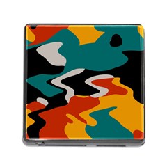 Misc Shapes In Retro Colors Memory Card Reader (square)