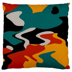 Misc Shapes In Retro Colors Large Cushion Case (two Sides)