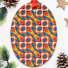 Squares And Other Shapes Pattern Ornament (oval) by LalyLauraFLM