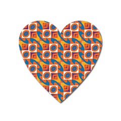 Squares And Other Shapes Pattern Magnet (heart) by LalyLauraFLM