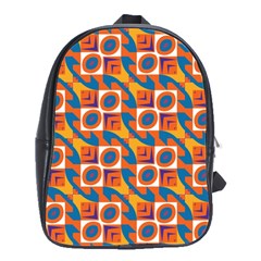 Squares And Other Shapes Pattern School Bag (large) by LalyLauraFLM