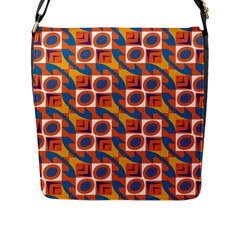 Squares And Other Shapes Pattern Flap Closure Messenger Bag (l) by LalyLauraFLM