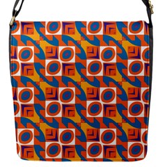 Squares And Other Shapes Pattern Flap Closure Messenger Bag (s)