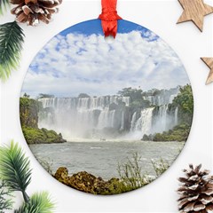 Waterfalls Landscape At Iguazu Park Ornament (round)  by dflcprints