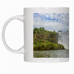 Waterfalls Landscape At Iguazu Park White Mugs by dflcprints