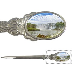 Waterfalls Landscape At Iguazu Park Letter Openers by dflcprints