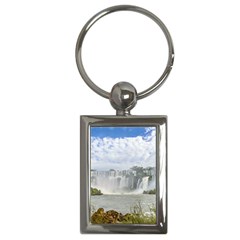 Waterfalls Landscape At Iguazu Park Key Chains (rectangle) 