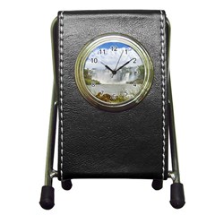 Waterfalls Landscape At Iguazu Park Pen Holder Desk Clocks by dflcprints