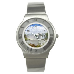 Waterfalls Landscape At Iguazu Park Stainless Steel Watches by dflcprints