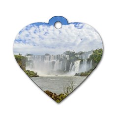 Waterfalls Landscape At Iguazu Park Dog Tag Heart (two Sides) by dflcprints