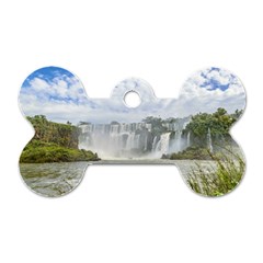 Waterfalls Landscape At Iguazu Park Dog Tag Bone (one Side)