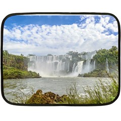 Waterfalls Landscape At Iguazu Park Fleece Blanket (mini)